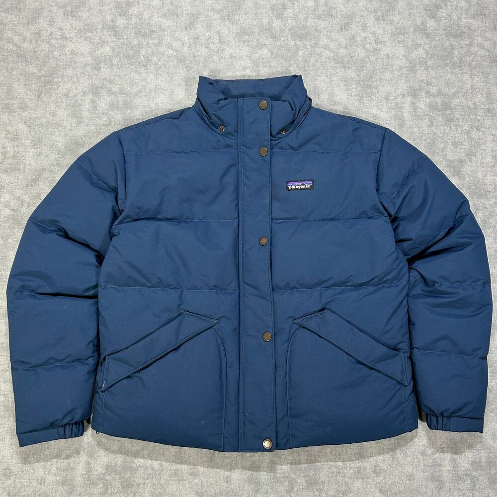 Patagonia Womens Downdrift Goose Down Jacket Size M Blue 600 Fill 20625 Puffer